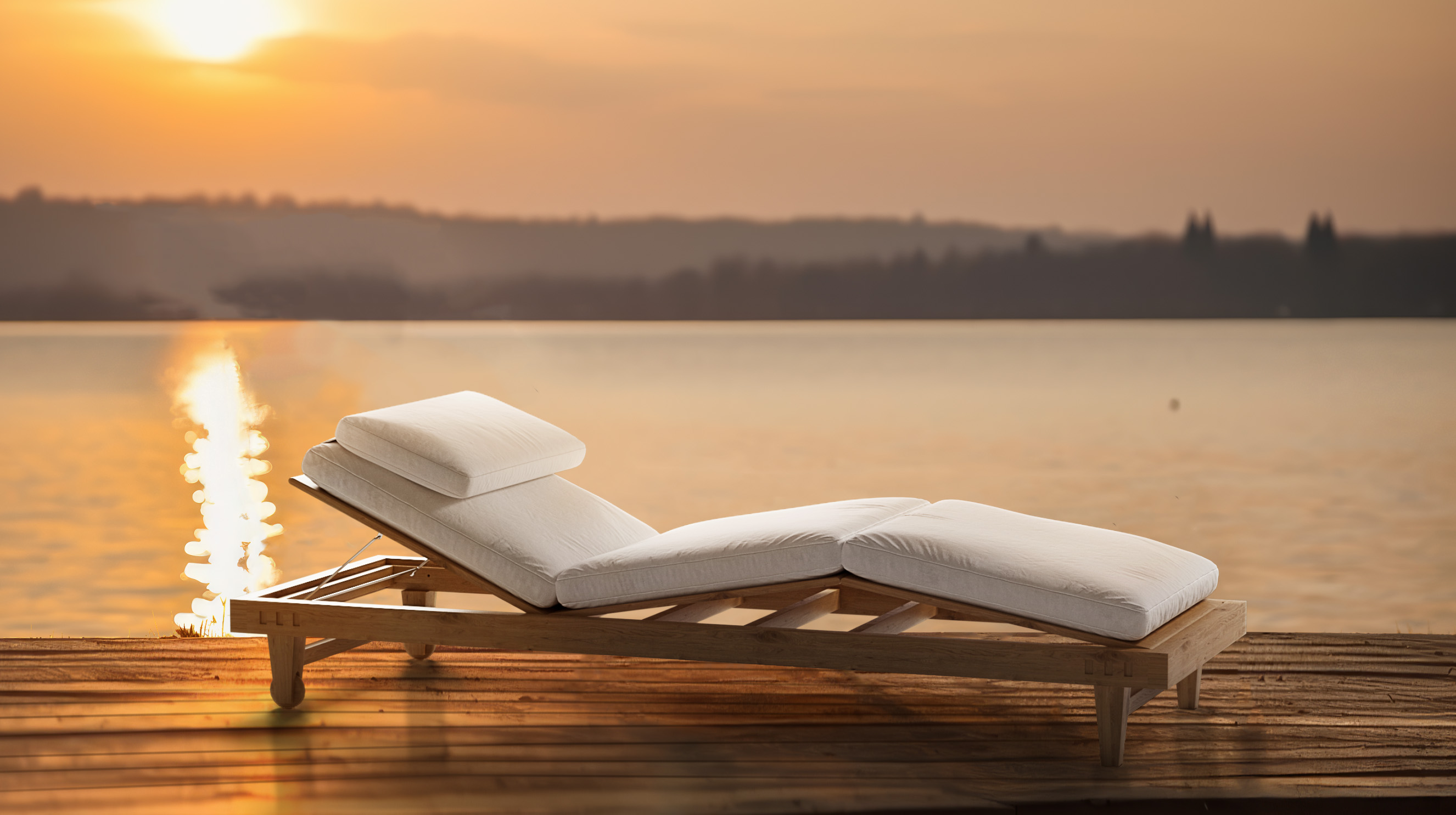 Portfolio image about sun lounger on the bridge